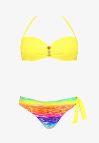 Wybrany, żółty  multikolor  bardotka push-up