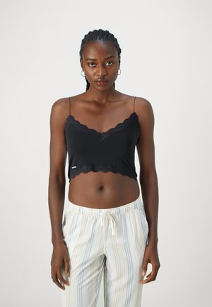 COZY CROP - Pyjamasöverdel - black