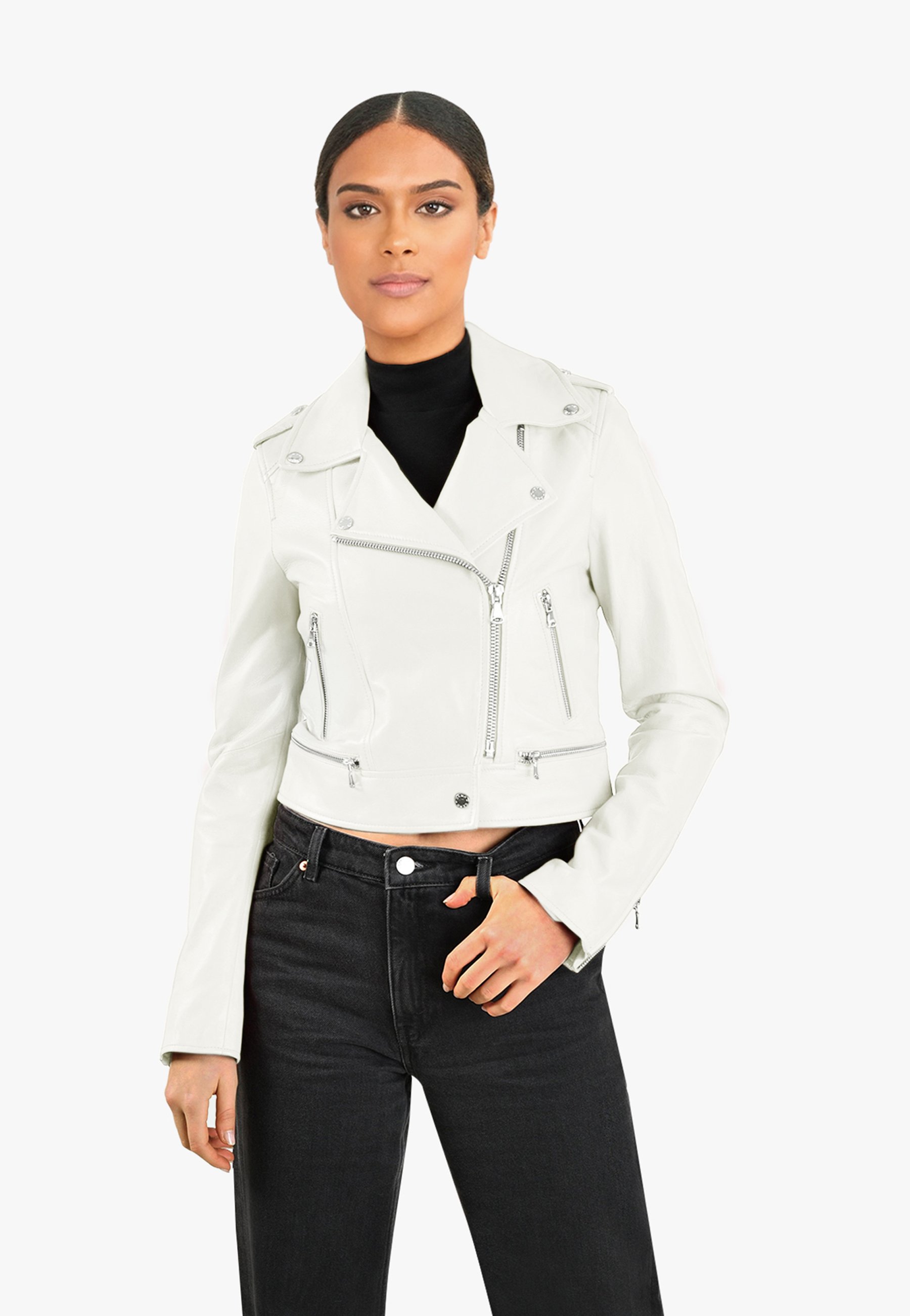 Oakwood YOKO - Leather jacket - white - Zalando