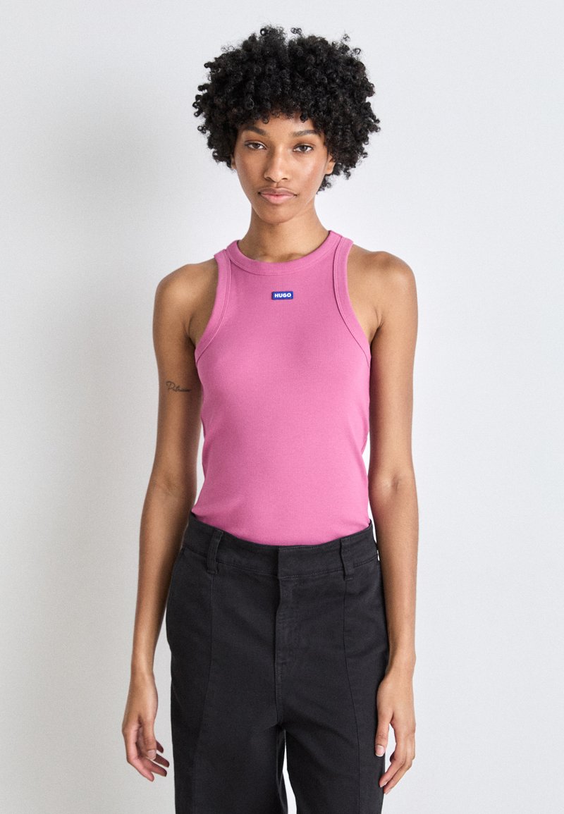 HUGO EASY TANK - Topp - medium pink