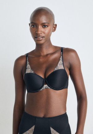 PULP TATTOO LOVE HALF CUP MEMORY BRA - Reggiseno con ferretto - black/golden beige