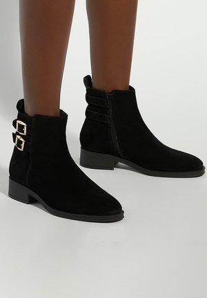 PINEHURST DOUBLE BUCKLE - Cowboy/biker ankle boot - black