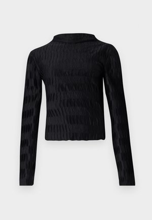 Gina Tricot, PLEATED FUNNEL NECK - Pikkade varrukatega topp - black