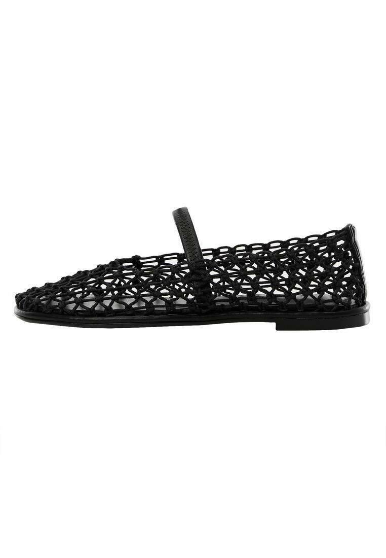 Mango Balerinke s paščkom - black