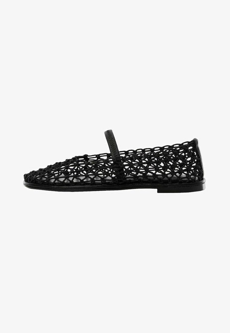 Mango Balerinke s paščkom - black