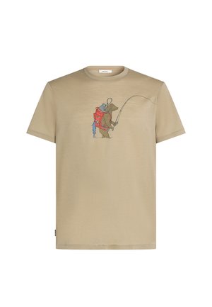 icebreaker, 150 TECH BEAR - T-shirt print - gx beige