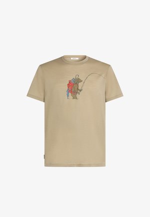 icebreaker, 150 TECH BEAR - T-shirt print - gx beige