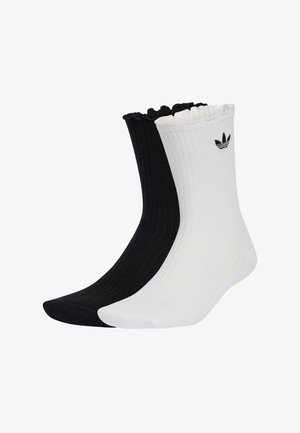 adidas Originals, ADIDAS ORIGINALS RUFFLE CREW SOCKS 2 PAIRS PACK UNISEX - Socks - black white