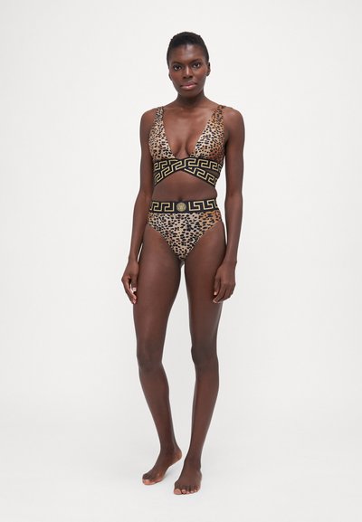 Versace SWIM BIKINI VITA LEOPARD ALL OVER PRINT - Bikinitopp - natural/black/gold