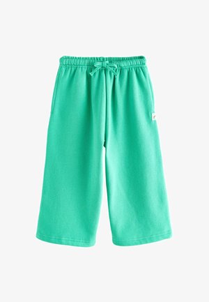 Turkosa sweatshorts i mjukt tyg, med resårmidja och dragsko samt sidofickor för funktionalitet.