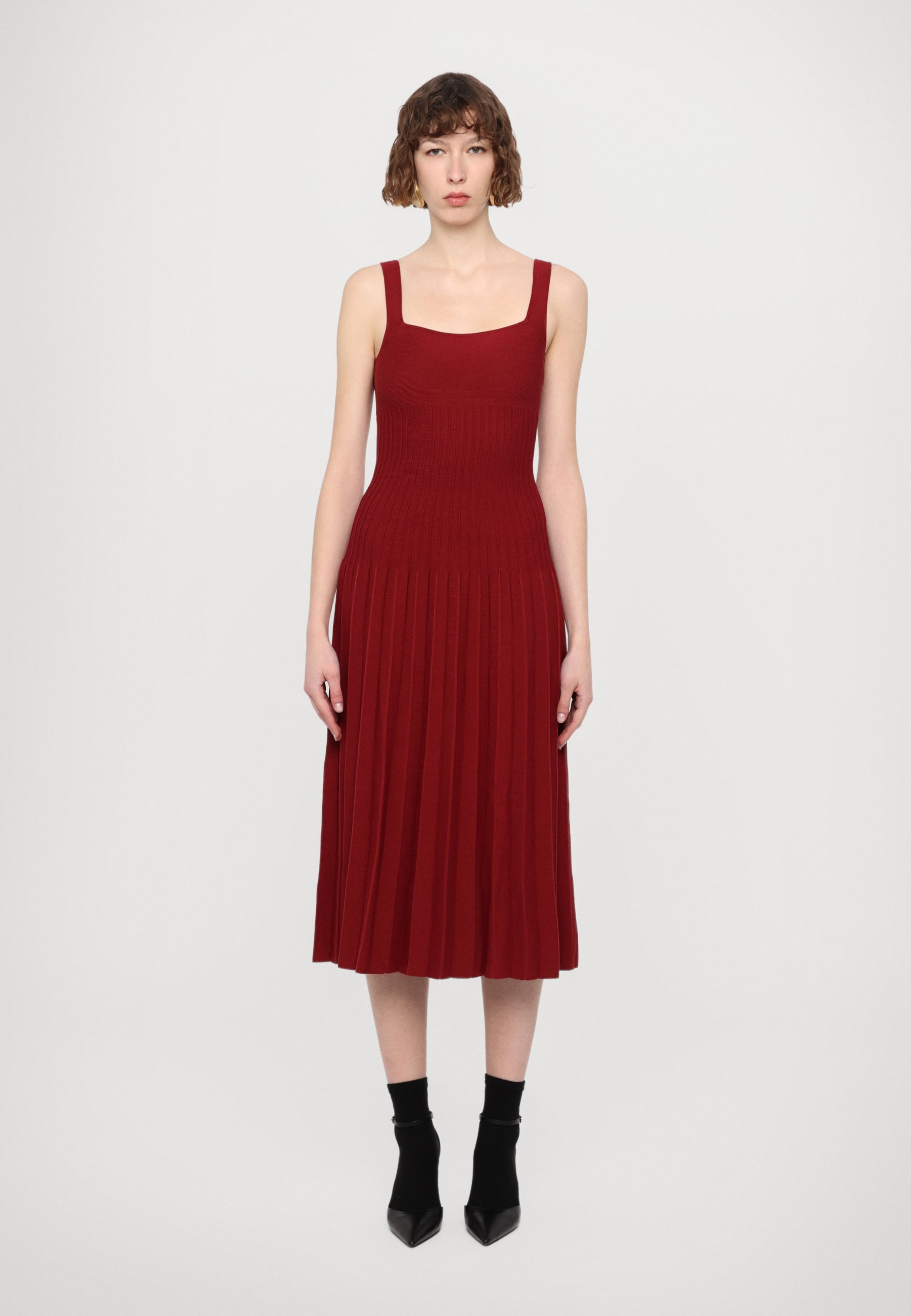 open lace back dress STAUD Ellison Midi Dress MSRP $295 – DGFOutlet main image 1