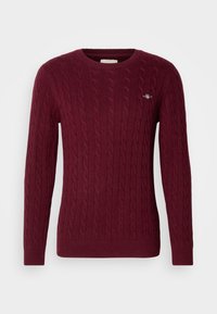 CABLE C NECK - Pulover - bordeaux melange