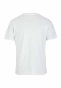 Witte T-shirt met korte mouwen, gemaakt van katoen. Heeft een ronde hals en een eenvoudige, gladde textuur zonder patronen of versieringen.