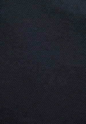 Textured fabric in dark black, featuring a diagonal ribbed pattern. Material appears durable with a smooth surface and consistent color.