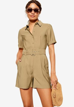 TWILL UTILITY BELTED SHORT SLEEVE - REGULAR FIT - Salopetă - khaki green