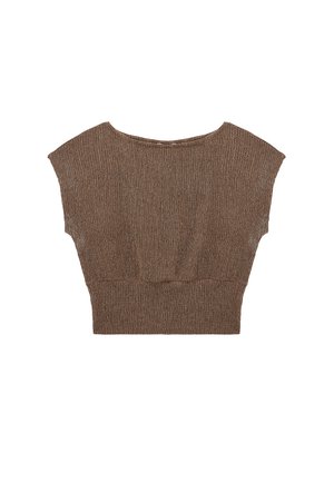 Koton, SLEEVELESS CROP BLOUSE . - Camicetta - brown