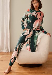Next LONG SLEEVE SET - Pyžamo - dark green floral