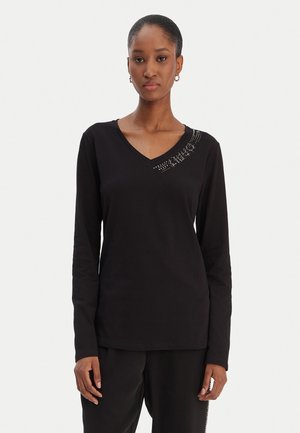 MODA - Maglietta a manica lunga - nero liujo neckline