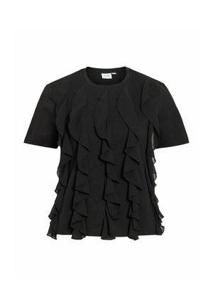 VILA, SHORT-SLEEVED T-SHIRT VIORDA ROUND NECK - T-shirt print - black beauty