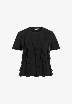 VILA, SHORT-SLEEVED T-SHIRT VIORDA ROUND NECK - T-shirt print - black beauty
