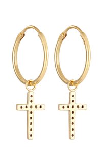Elli SPARKLING CROSS - MIT KRISTALLEN VON SWAROVSKI® - Ohrringe - gold-coloured