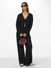 Pieces PCRANESSA TIE CARDIGAN - Casaco de malha - black