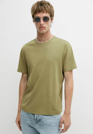 Massimo Dutti, T-shirt basique - mottled dark green