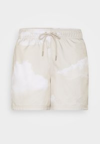 Harmaat shorts pilvikuviolla, jossa on joustava vyötärö ja nauha, sekä kohotettu "A I R" -yksityiskohta edessä. Kevyt materiaali.