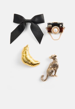 CHICPINS 4 PACK - Broșă - black/gold-coloured
