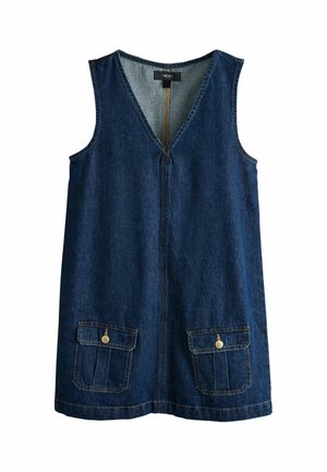 Next, REGULAR FIT - PINAFORE DENIM MINI DRESS - Denimkjoler - dark blue