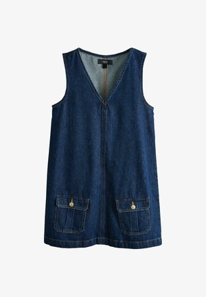 Next, REGULAR FIT - PINAFORE DENIM MINI DRESS - Denimkjoler - dark blue
