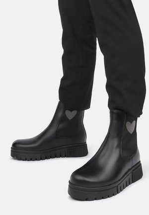 Stivaletti con plateau - schwarz