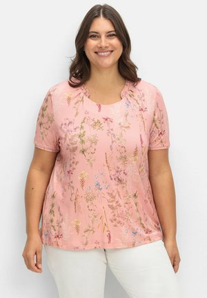 Sheego T-Shirt print - rosé gemustert