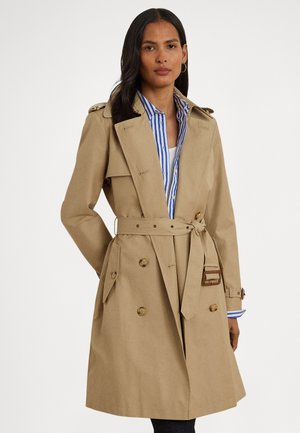 DOUBLE-BREASTED COTTON-BLEND TRENCH COAT - Trenchcoat - birch tan