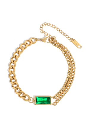 NTHIRTYTHREE, GRÜNER STEIN ARMKETTE UNISEX - Bracelet - gold-coloured