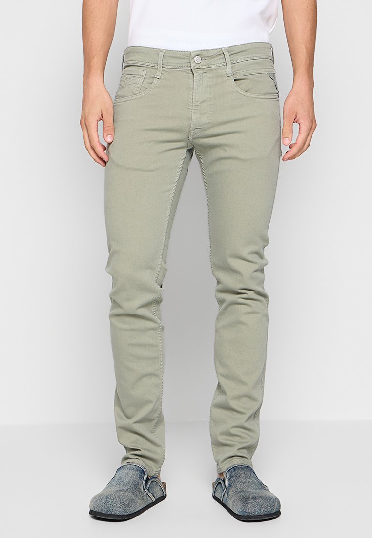 Replay Slim fit jeans olijfgroen