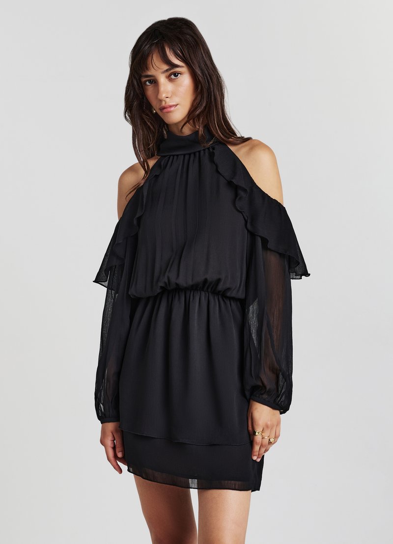 Calliope CORTO FRILL - Freizeitkleid - ultrablack