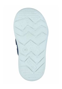 White rubber outsole featuring zigzag and star patterns, with a rounded toe and textured finish; marked with size "20."