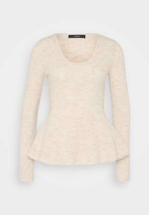 Vero Moda Tall, VMDESMA U NECK PEPLUM - Pullover - birch melange