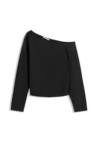 LONG-SLEEVE WITH ASYMMETRIC NECKLINE - Top dugih rukava - black