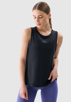 4F 4F TOP TRENINGOWY SZYBKOSCHNĄCY DAMSKI  - CZARNY L - Top - deep black