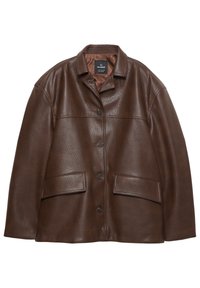 Bunda z umělé kůže - dark brown