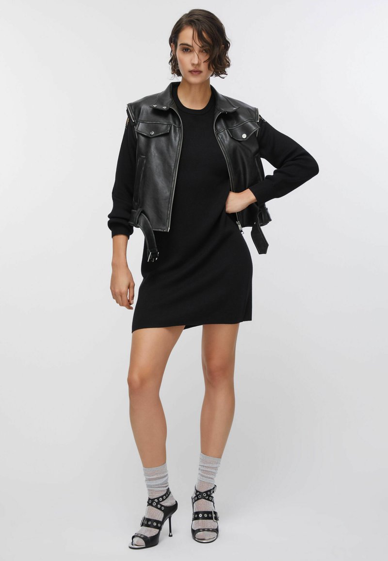 cut out jumper dress Long Sleeve J'Adore Addict Jumper Dress In Grey Marl Knit | EGO US