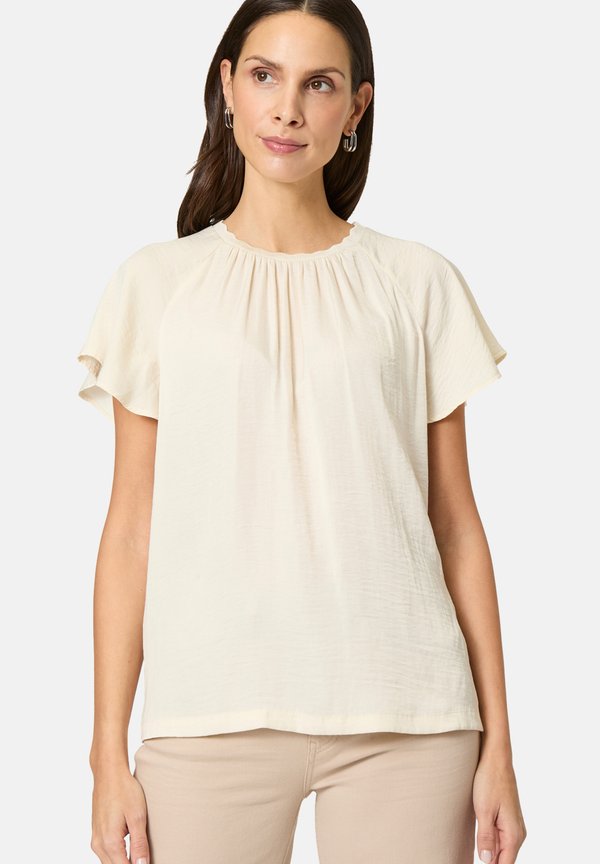 MIT KURZEN RÜSCHENÄRMELN - T-Shirt basic - eggnog