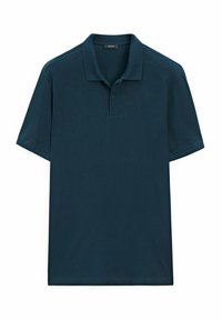 MICRO TEXTURED PIQUÉ POLO NECK - Polotričko - blue