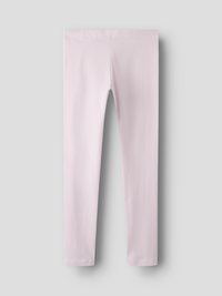 Ροζ ανοιχτό κολάν από ελαστικό βαμβακερό μείγμα ύφασμα, με μονόχρωμο σχέδιο, εφαρμοστή γραμμή και ψηλή μέση.