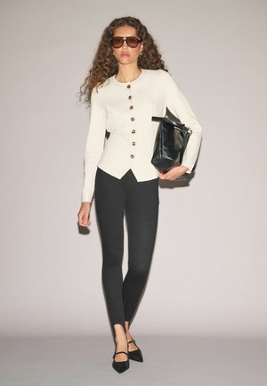 Next, REGULAR FIT - LONG SLEEVE STRUCTURED KNITTED JACKET - Cardigan - ecru