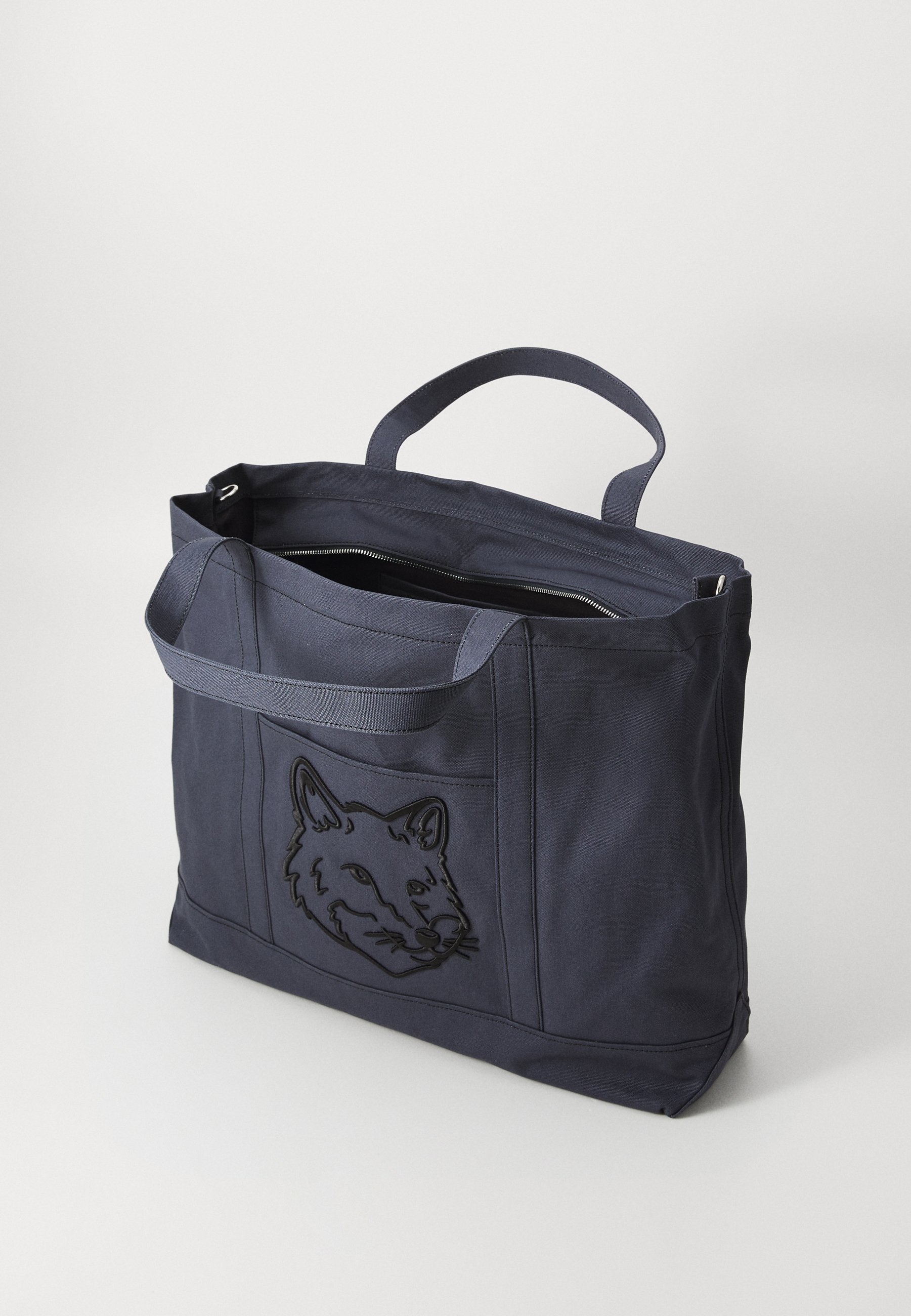 Maison Kitsuné FOX HEAD XL UNISEX - Tote bag - slate grey