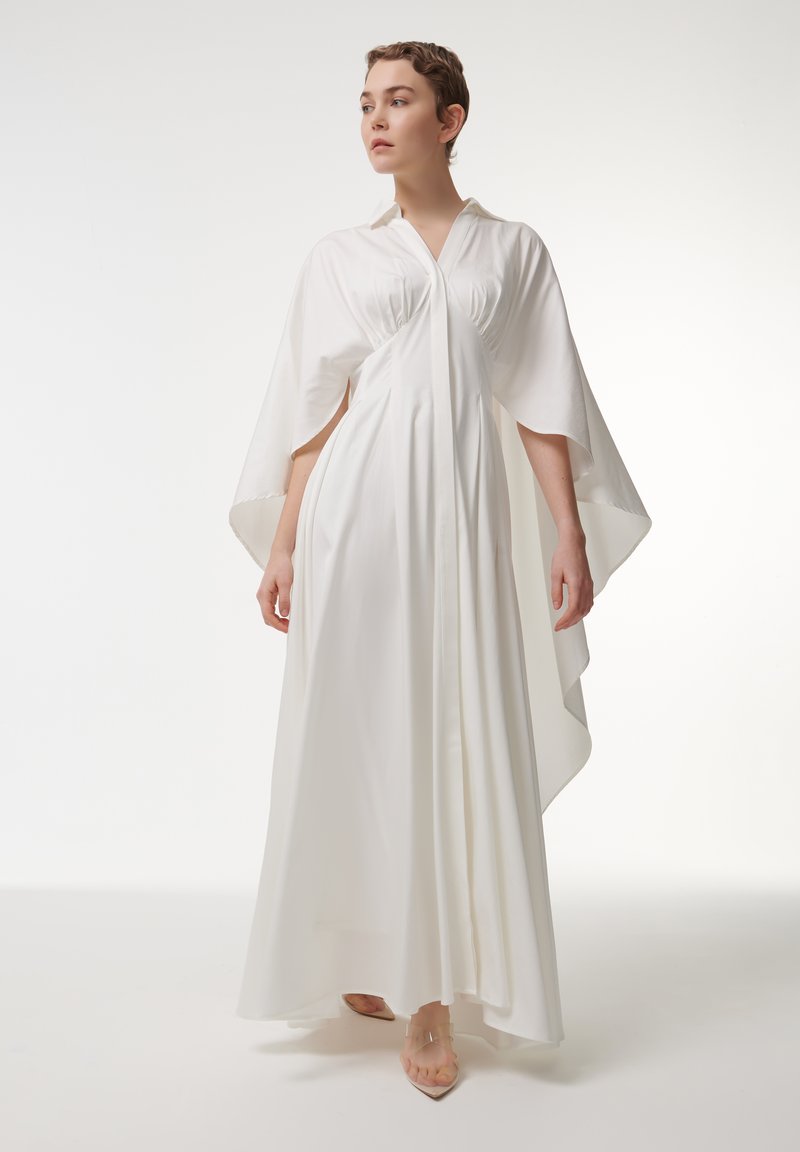Leem MARKED WAIST - Maxi-jurk - white