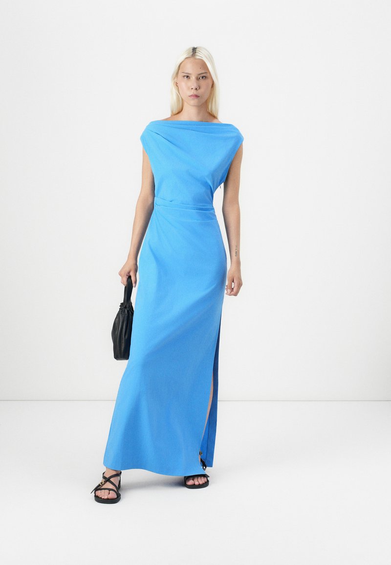 chinese dress ladies Rent Bec & Bridge Steele Blue Indra Satin Maxi Dress main image 0